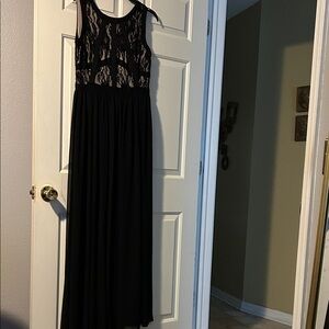 Beige by eci Black Lace Maxi Dress